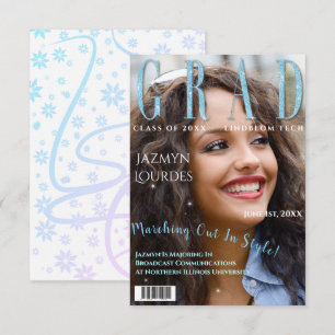 Graduate Magazine Cover Photo Graduation  Announce Invitation