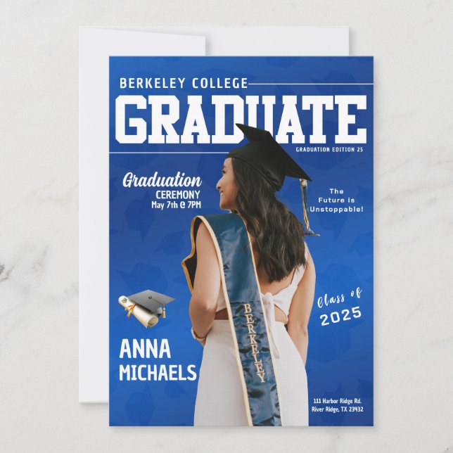Graduate Magazine Faire-part de diplôme (Devant)