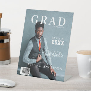 Graduate Magazine Photo Graduation Welcome Pedestal Sign