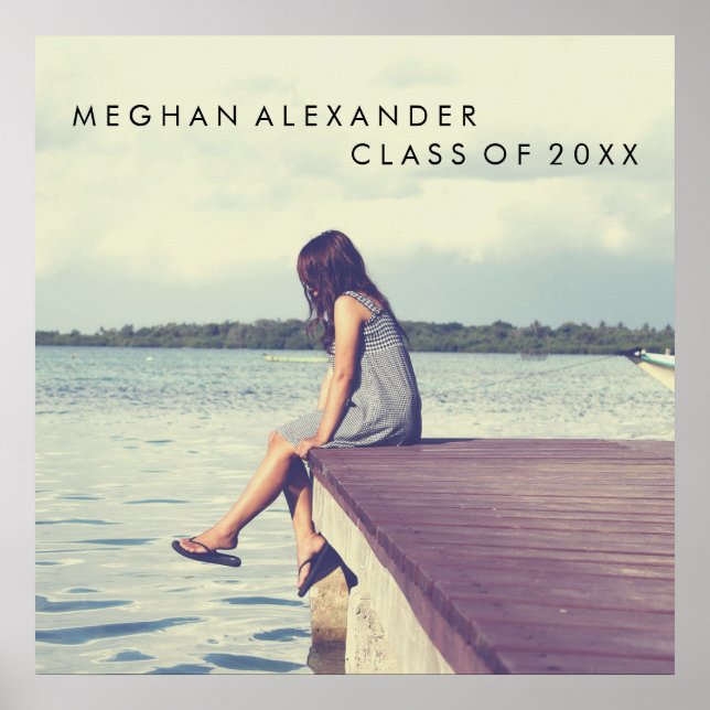 Graduate Minimalist Photo with Name and Class Year Poster (Front)