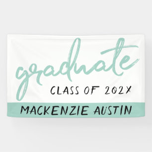 Graduate Mint Green Playful Sage Trendy Script Banner