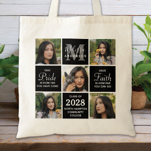 Graduate Modern 5 Photo Collage Graduation Tote Bag