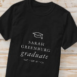 Graduate Modern Minimalist Simple Chic Graduation T-Shirt<br><div class="desc">Design is composed of serif typography on a simple background. 

Available here:
http://www.zazzle.com/store/selectpartysupplies</div>