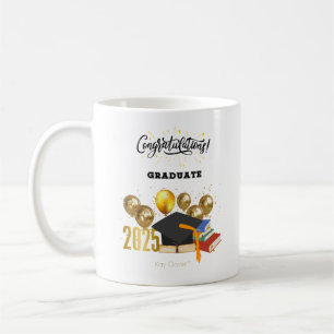 Graduate Mug 2025 – Gold Accents by Kay Clover™ 