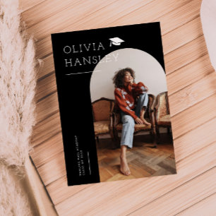 Graduate Name Black Arch Graduation Announcement