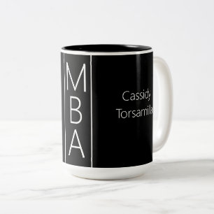 Graduate Name Black MBA Two-Tone Coffee Mug