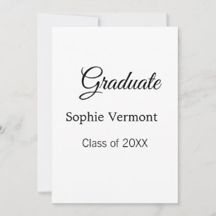 Graduate name class of 20XX congrats simple minima Invitation