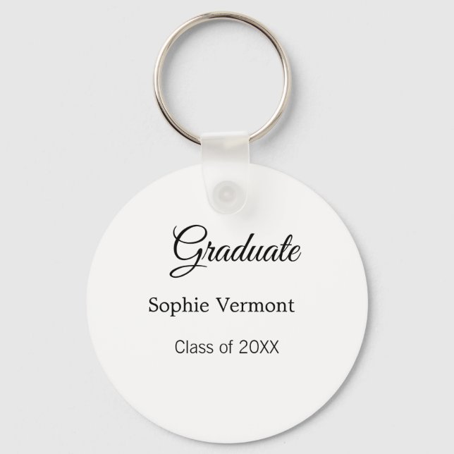 Graduate name class of 20XX congrats simple minima Keychain (Front)