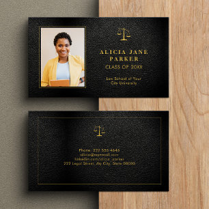 Graduate name law school graduation photo business card