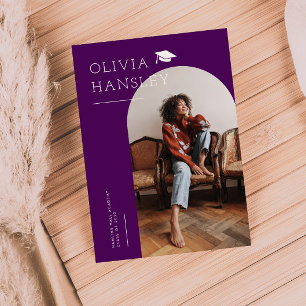 Graduate Name Violet Arch Graduation Announcement