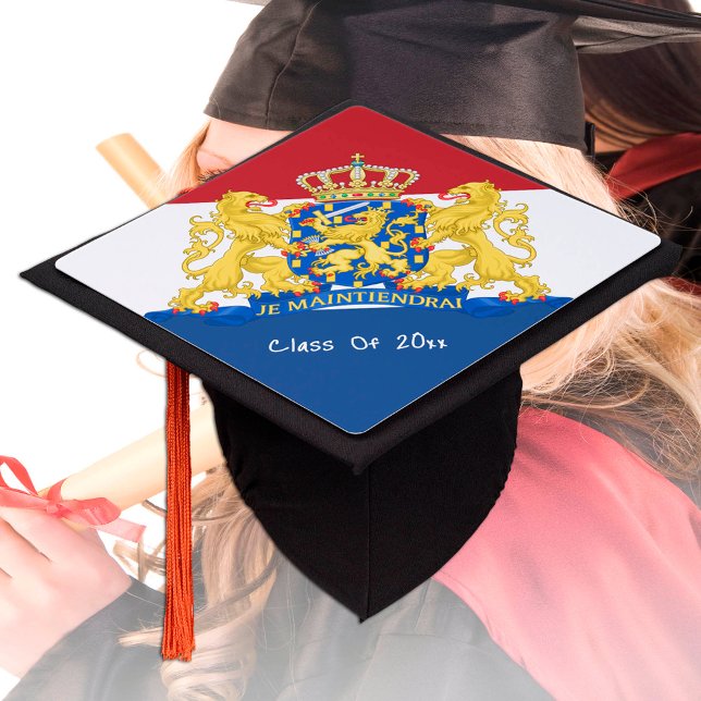 Graduate Netherlands, Student hats, Dutch Flag Graduation Cap Topper (Creator Uploaded)