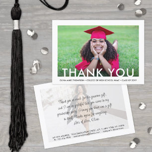 Graduate New Address 2 Photo Thank You Graduation Card