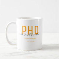 Graduate Orange Black Date Name Degree PhD