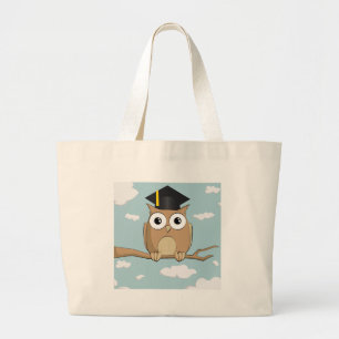 Graduate Owl Large Tote Bag