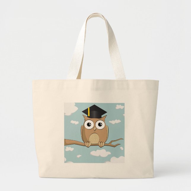 Graduate Owl Large Tote Bag (Front)