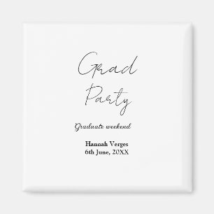 GRADUATE PARTY WEEKEND NAME DATE SIMPLE STYLISH MAGNET