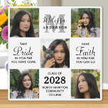 Graduate Personalized 5 Photo Collage Graduation Plaque<br><div class="desc">Celebrate your graduate with these modern and elegant photo collage graduation plaque. Customize with 5 of your favourite senior or college photos, and personalize with monogram initial, name, graduating year, high school or college name. Inspirational quote: "Take Pride in how far you have come, Have Faith in how far you...</div>