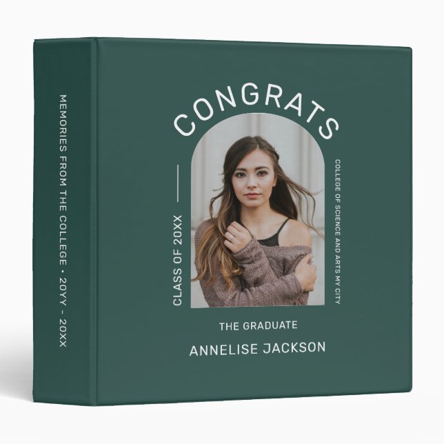 Graduate personalized graduation photo album binder (Front/Spine)