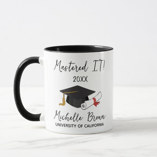 Graduate Personalized Masters Degree Gift MBA Gift Mug (Left)