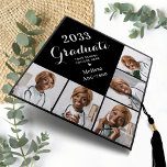 Graduate Personalized Modern Simple 5 Multi Photo Graduation Cap Topper<br><div class="desc">Celebrate your graduate with these modern and elegant photo collage graduation cap topper. Customize with 5 of your favourite senior or college photos, and personalize with name, graduating year, high school or college name. These unique trendy and stylish graduation cap toppers will be a treasured keepsake. Graduate Personalized Modern Simple...</div>