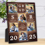 Graduate Personalized Photos Wooden Graduation Plaque<br><div class="desc">Celebrate your graduate and give a special personalized gift with this custom photo collage graduation plaque. This unique photo collage graduate plaque is will be a treasured keepsake. Customize with 6 of your favourite senior or college photos, and personalize with graduating year, monogrammed name, high school or college. See 'personalize...</div>
