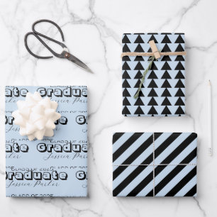 Graduate Personalized Script Modern Wrapping Paper Sheet
