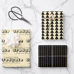 Graduate Personalized Script Modern  Wrapping Paper Sheet