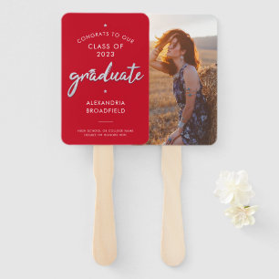 Graduate Photo 2025 Graduation Party Keepsake Hand Fan