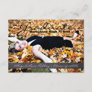 Graduate Photo - 3x5 Chalkboard Stripe Invitation