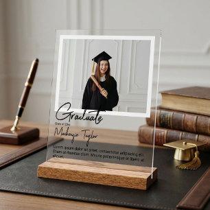 Graduate Photo and Personalized Text Acrylic Sign