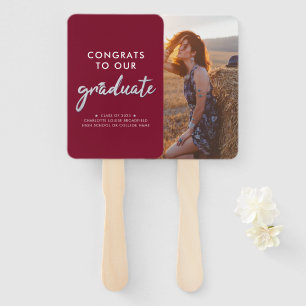 Graduate Photo Burgundy Graduation 2024 Hand Fan