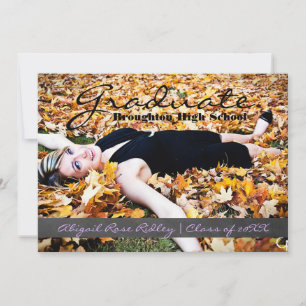 Graduate Photo - Chalkboard Stripe Invitation