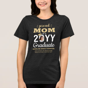 Graduate Photo Class Year Proud Mom Graduation Tri-Blend Shirt