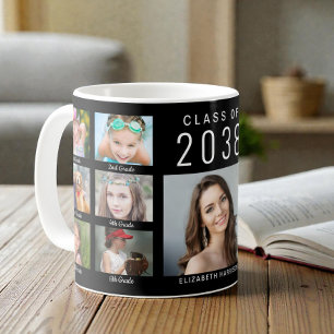 Graduate Photo Collage Black Graduation Coffee Mug