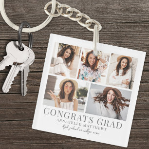 Graduate Photo Collage Graduation Keychain