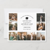 Graduate Photo Collage Save The Date 