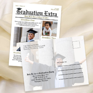 Graduate Photo Collate Modern Trendy Newspaper Postcard
