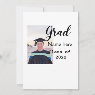 graduate photo congratulation add your name modern invitation