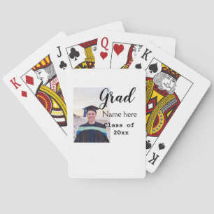 graduate photo congratulation add your name modern playing cards