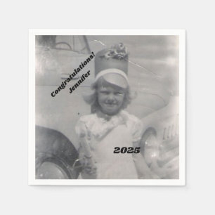 Graduate Photo Congratulations Name & Year Napkin