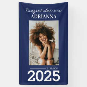 Graduate Photo Congratulations Navy Blue  Banner