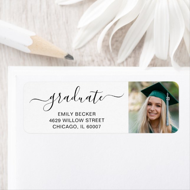 Graduate Photo Elegant Graduation Return Adresse (En situation)