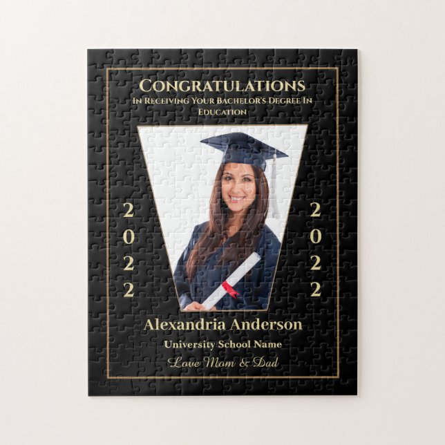 Graduate Photo Graduation Class of 2022 Custom Jigsaw Puzzle (Vertical)