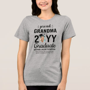 Graduate Photo Graduation Class Year Proud Grandma Tri-Blend Shirt