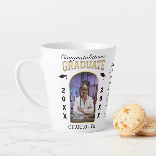 Graduate Photo Graduation Congratulations Custom  Latte Mug (In Situ)