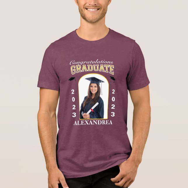 Graduate Photo Graduation Congratulations Custom  Tri-Blend Shirt (Front)