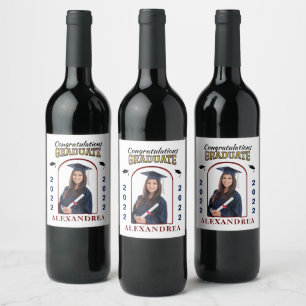 Graduate Photo Graduation Congratulations Custom Wine Label