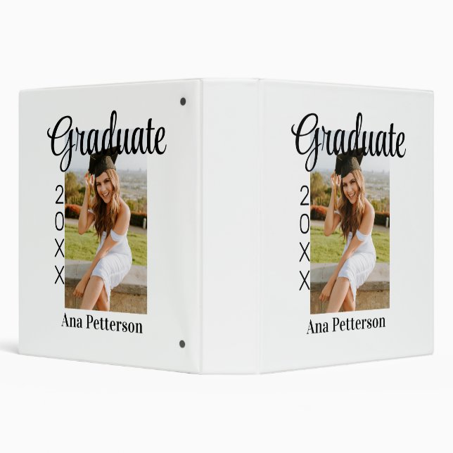 Graduate photo modern classic add year name rustic binder (Background)