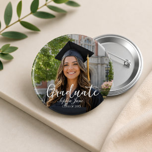 Graduate Photo Name Year Graduation Parent  2 Inch Round Button