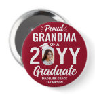 Graduate Photo Proud Grandma Modern Red and White